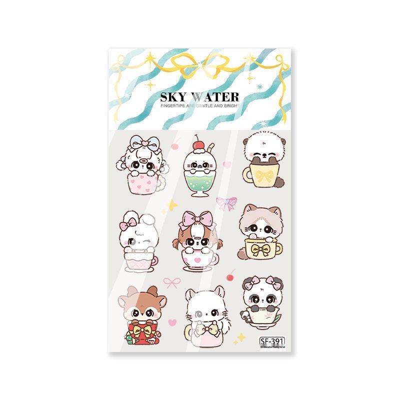 6D Embossed Cartoon Kitten Stickers for Journals and Phones