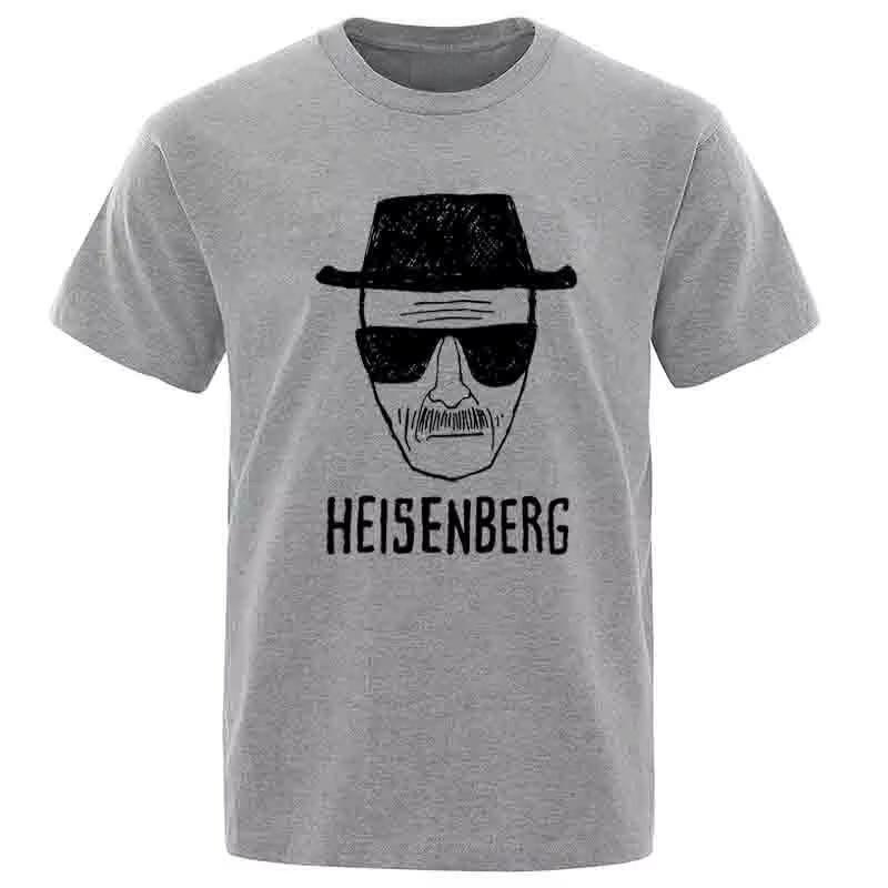 Mens Fashionable Casual Short Sleeved Cotton Loose Heisenberg Printed Shirt Casual Mens Tshirt Cool Springsummer Mens Top