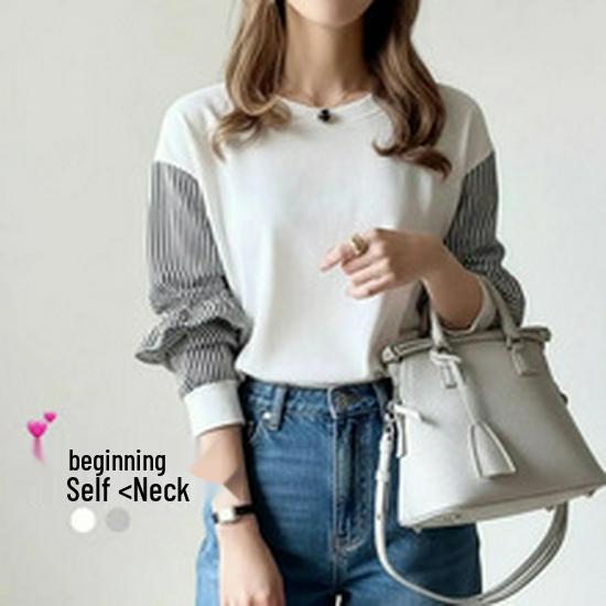 Cross2025 A/W Mid-Length High Neck Woolen Knit Dress Pullover for Women