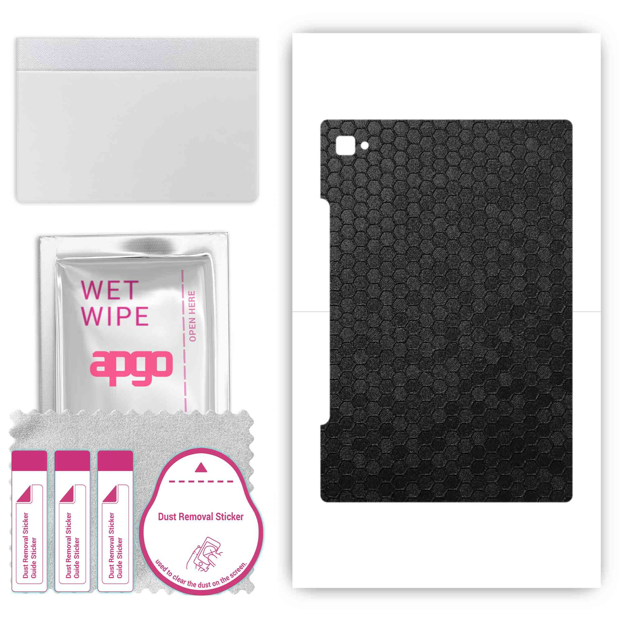 

apgo skin sticker film foil vinyl for the BACK compatible with Blackview Tab 8, scratch-resistant, easy to install - Black Honeycomb