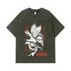 275 GSM Washed T-shirts 100% Cotton One Punch Man V4 Garou Print Unisex Heavy Cotton T Shirt