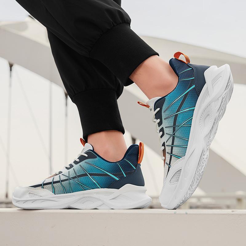 Men's Casual Mesh Sports Shoes Gradient Breathable Thick-soled  Shoes Trendy Shoes for All Season Lightweight and Versatile