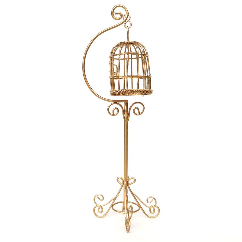 1:6 1:12 Micro Landscape Dollhouse Miniature Furniture Metal Bird Cage For Dollhouse Decor Dollhouse Birdcage Home Decoration