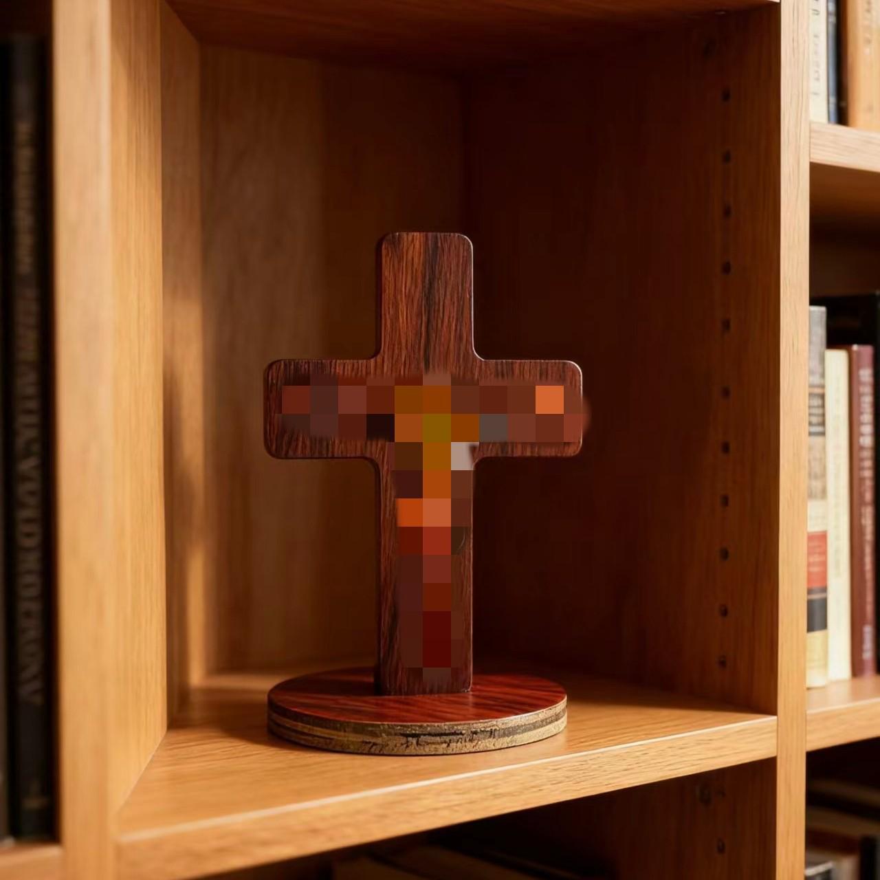 

American Solid Wood Easter Cross Desktop Ornament Cross