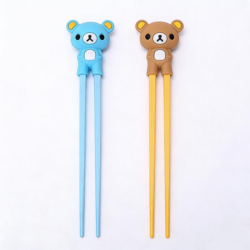 1pc Cute Bear Training Chopsticks for Kids Aids Sushi Sticks Children Chopsticks for Children Learner Helper Kids Favors KZ007