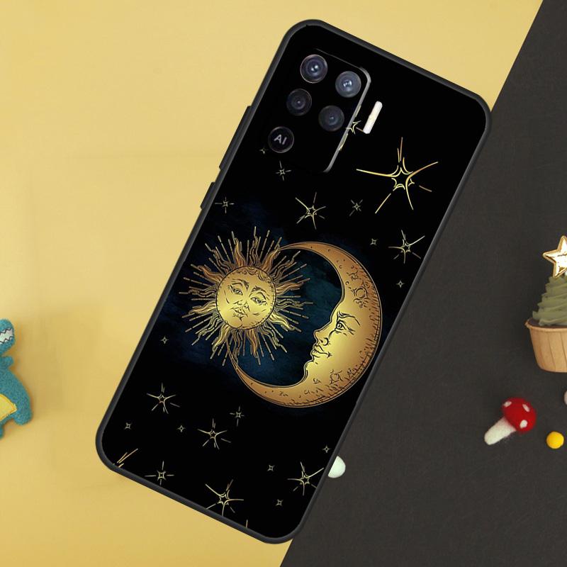 Sun Moons Star Signs Celestial Case For Oppo A60 A80 A40 A15 A16 A17 A57 A94 A74 A54 A76 A96 A18 A38 A58 A78 A98 A5 A6 Pro
