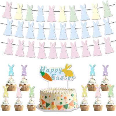 Décorations de bannière de pâques, guirlande de lapin de pâques, décor de pâques pour la maison, décorations de fête de pâques
