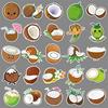 50 Coconut Doodle Personalized Cartoon Fruit Children's Gu Card Decorative Mobile Phone Case Suitcase Stickers Waterproof