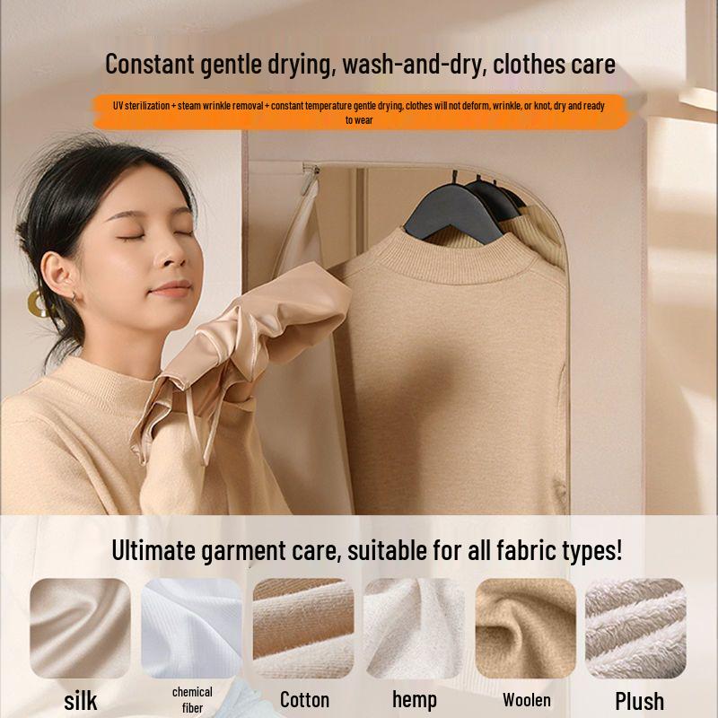 Multifunctional Portable Clothes Dryer & Ironing Machine with Foldable Rack and High-Temperature Sterilization