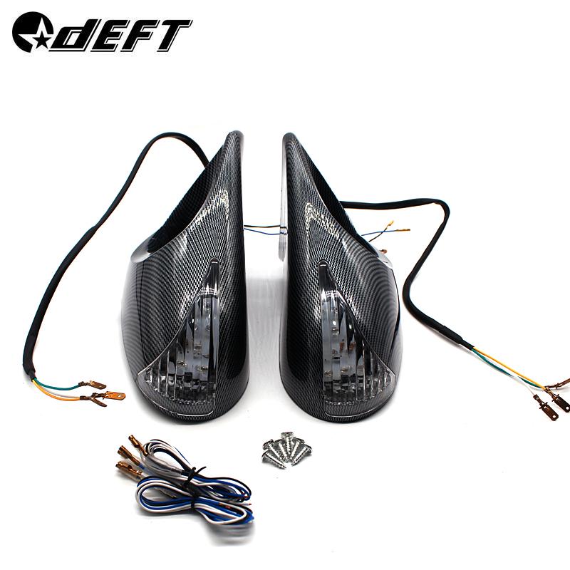 2Pcs manual/automatic bullet mirror adjustable universal modifiedcarbon pattern side mirror car F1 rearview mirror without base automatic