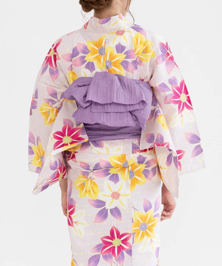[KYOETSU] [Kyoetsu] Heiko Obi (Wrinkled, 34cm) - Suitable for Yukata (Adult Women's) (26. Purple)