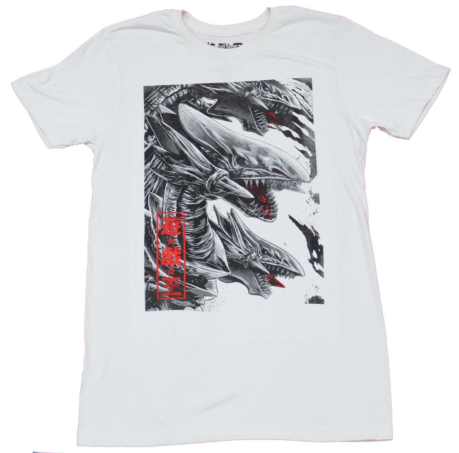 YuGiOh! Mens T-shirt Attacking Blue Eyes Dragon Kanji Box XXXXL