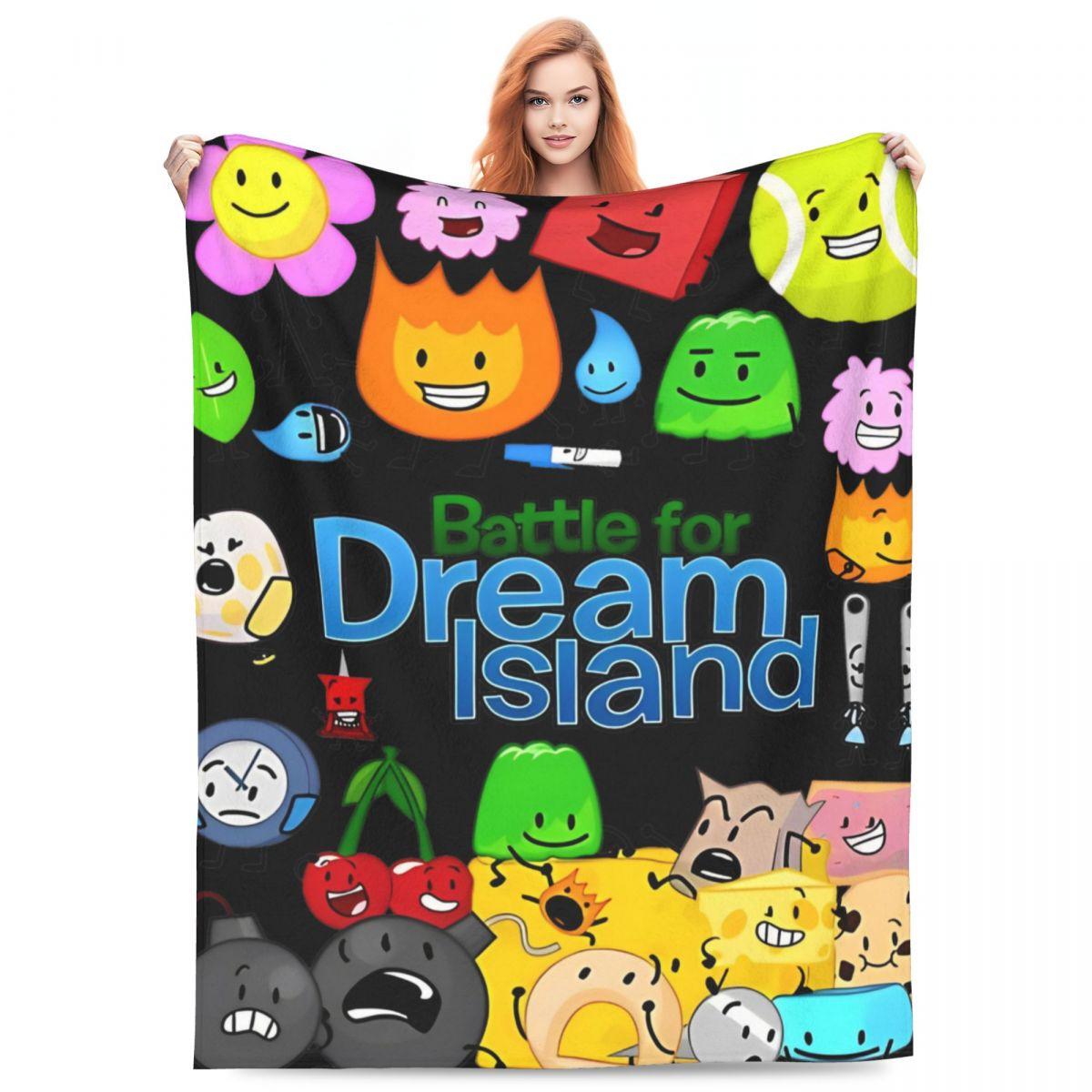 

BFDI Inanimate Insanity All Characters Throw Blanket Flannel Bedspread For Bedroom Funny Sofa Bed Cover 40x50in