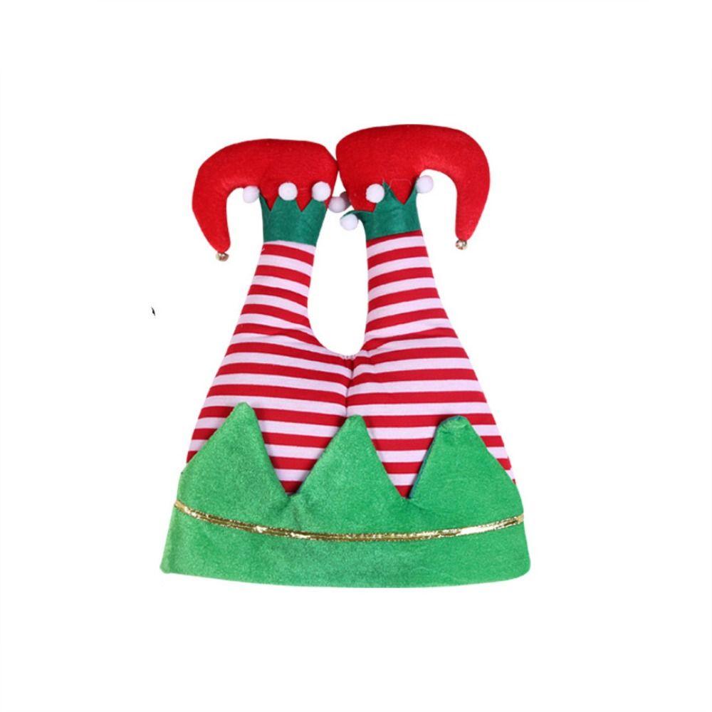 Soft Santa Elf Pants Hats Stripe Christmas Clown Hat Red Pants Christmas Hat Children