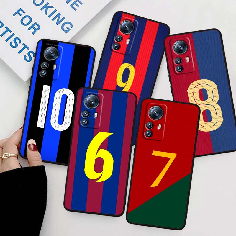 Fashion jersey number For Xiaomi Mi 15 14 13 13T 12 12T 12S 11 11i 11T Pro Ultra Lite 5G Black Soft Phone Case