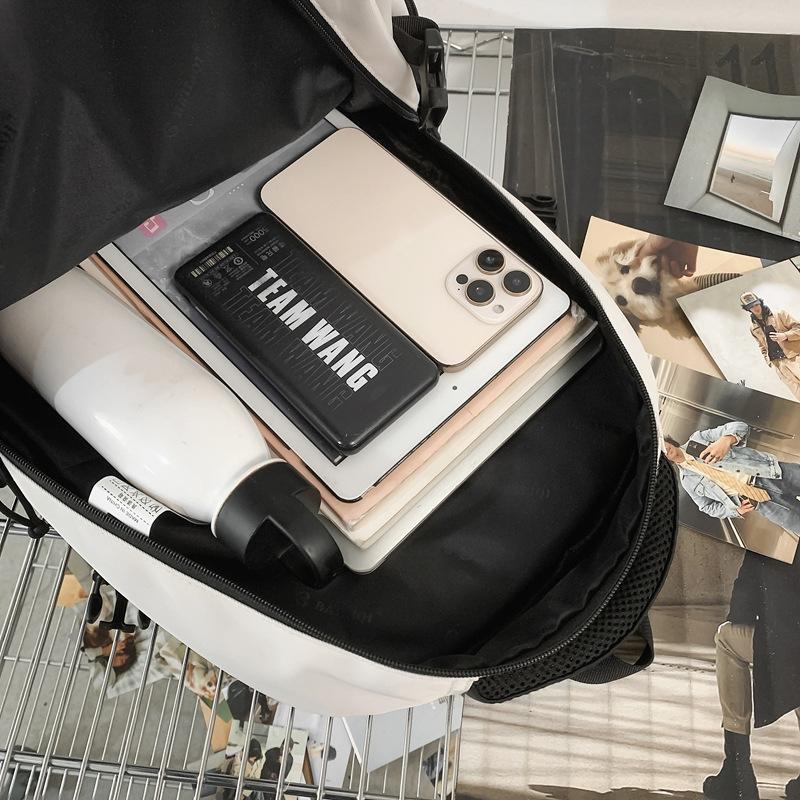 Schoolbag New Large Capacity Backpack Junior High School Student School Bag Men's and Women's Casual Backpack Printed Color School Bag Students