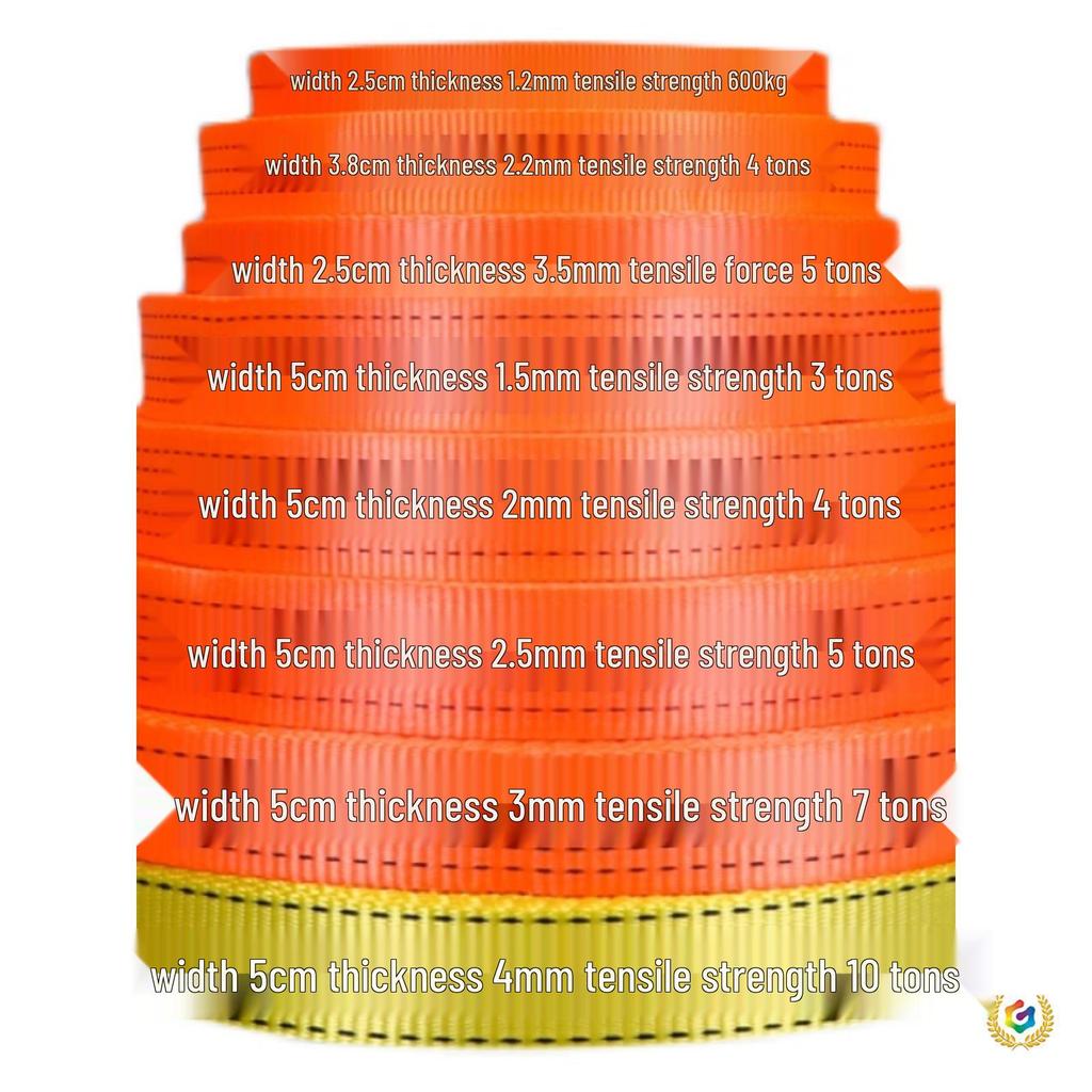 Strapazierfähige Zurrgurte für LKW und Anhänger - Flachband aus Polyester für Fracht-, Brems- und Abschleppseile.