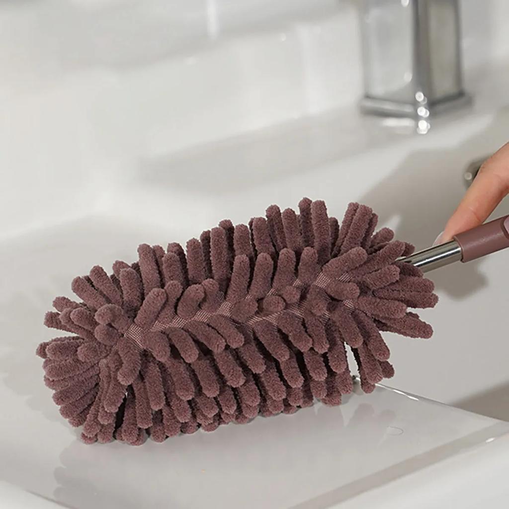 1pc Telescoping Microfiber Duster with Stainless Steel Extension Pole Cleaner Household Dust Clean Remover for Ceiling Fan Lamps