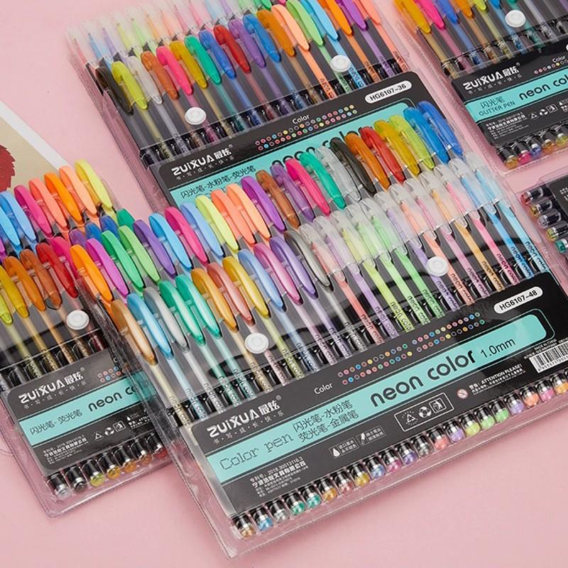 Pastell-Gelstift mit großer Kapazität und Glitzer für DIY-Zeichnen & Journaling