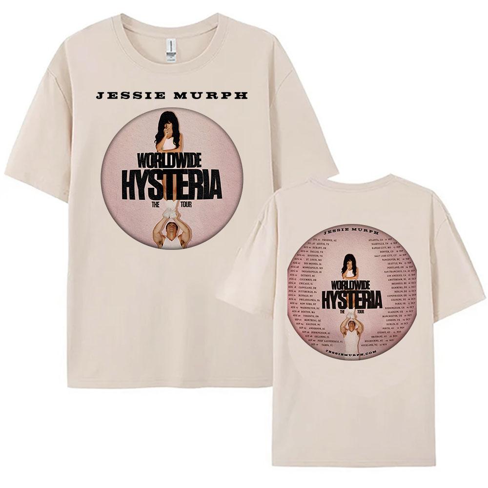Y2K JESSIE MURPH The Worldwide Hysteria Tour 2025 T-shirt Cotton Summer Unisex Streetwear Hip Hop Casual Female Tshirts Graphic