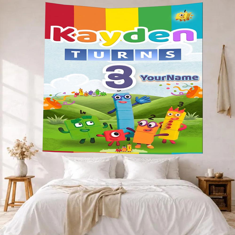 Numberblocks Personalizzato Con Il Tuo Nome Decorazione Murale Arazzo Artistico Per Memoriale Di Animali Domestici Compleanno Matrimonio Sfondo Festa Regalo Di Famiglia