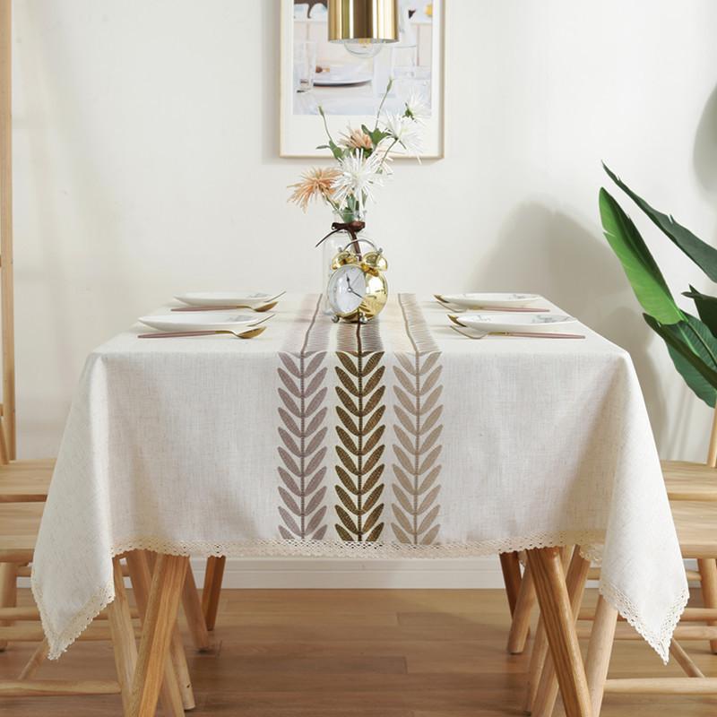 Proud Rose New Nordic Linen Diamond-shaped Geometric Embroidered Waterproof Tablecloth Square Towel Cloth