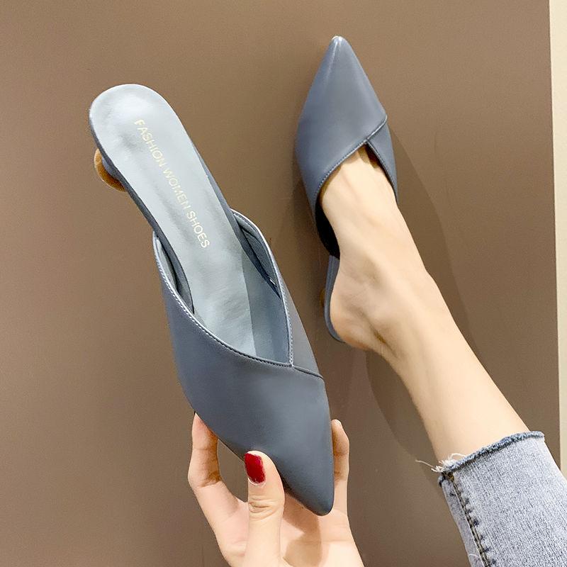 Leather Summer New 2025 Women's Mules Slippers Slipper Fashion Designer Sandals Luxury Stylish Flat Yellow Shoes For Women