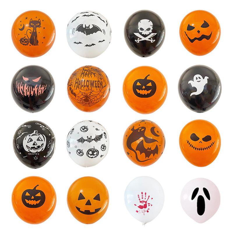 12 Halloween Themed Balloons Ghost Festival Latex Balloons Holiday Themed Party Decorative Balloons