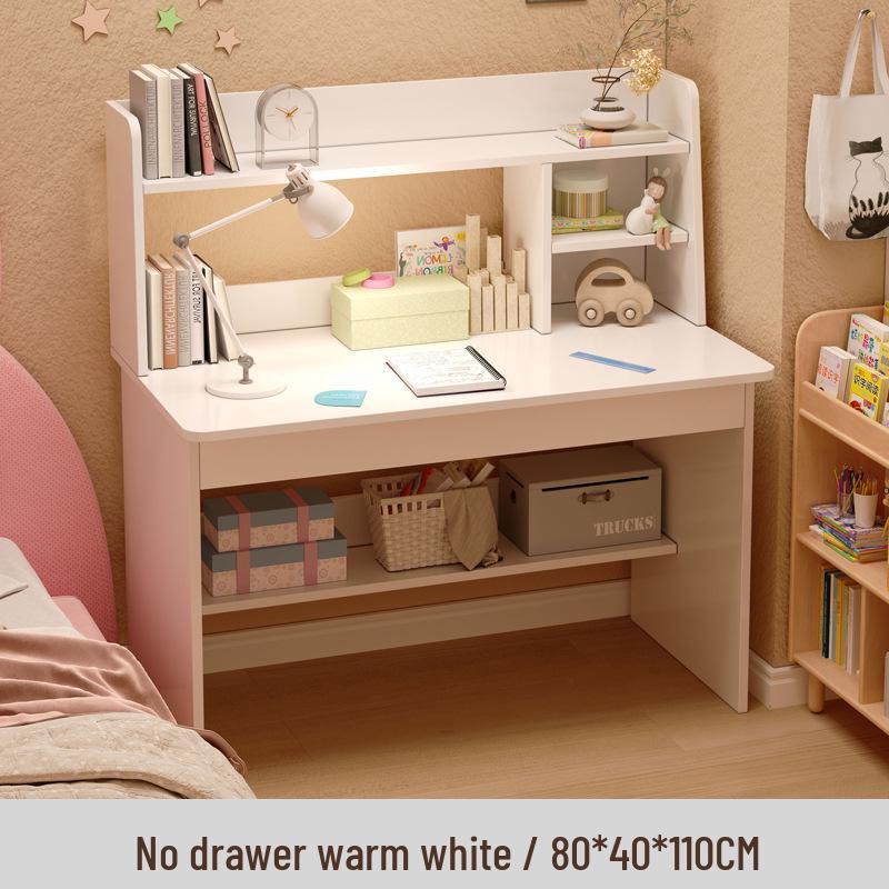 Primary School Students’ Desk & Chair Set with Integrated Bookshelf – Simple Study & Writing Computer Desk