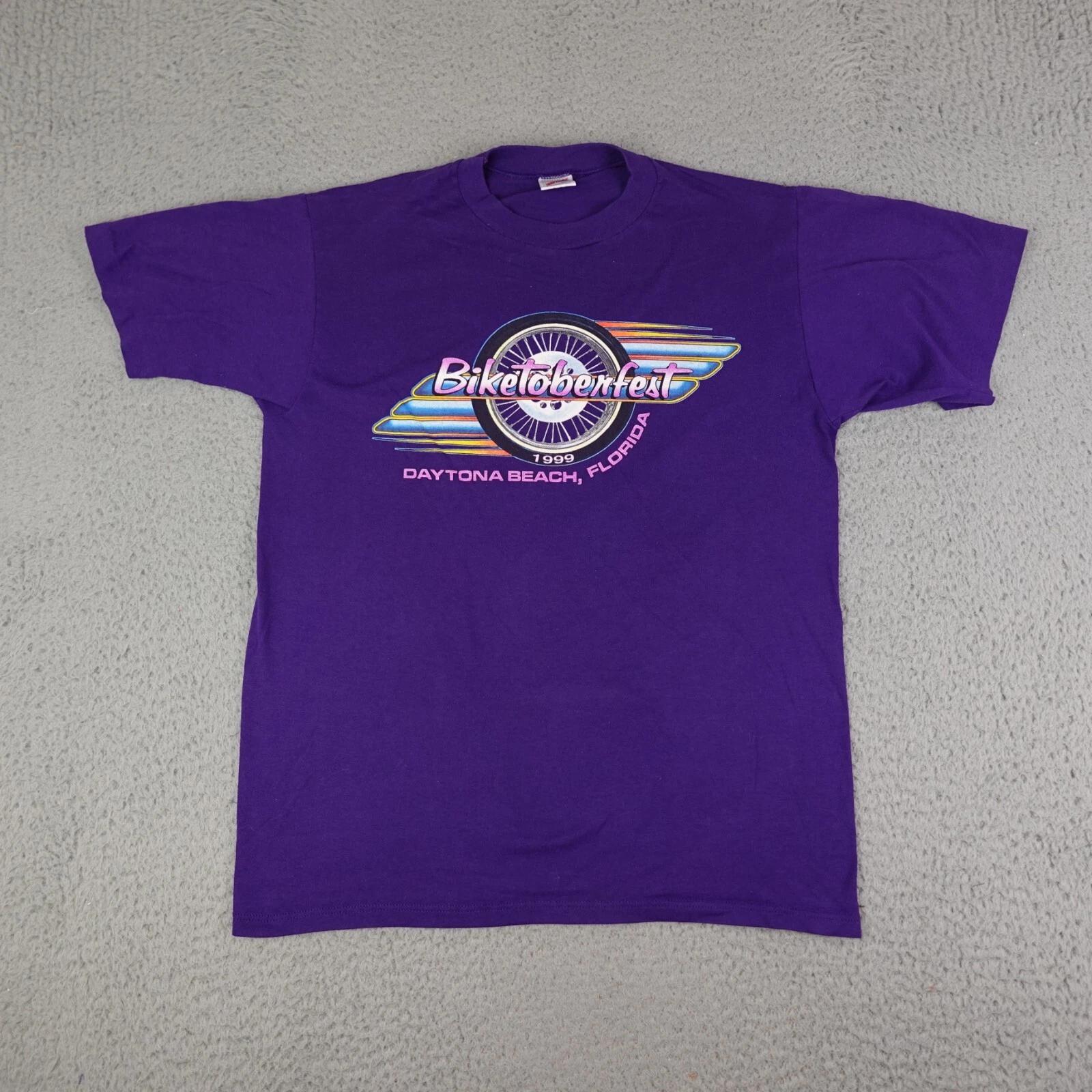 

Vintage Biketoberfest Shirt Mens Large Purple 1999 Daytona Beach Single Stitch L