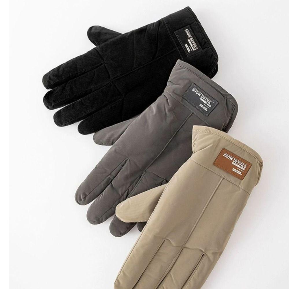 Windproof Men Skiing Gloves  Full Finger Mittens Simple Cycling Mittens  Outdooor