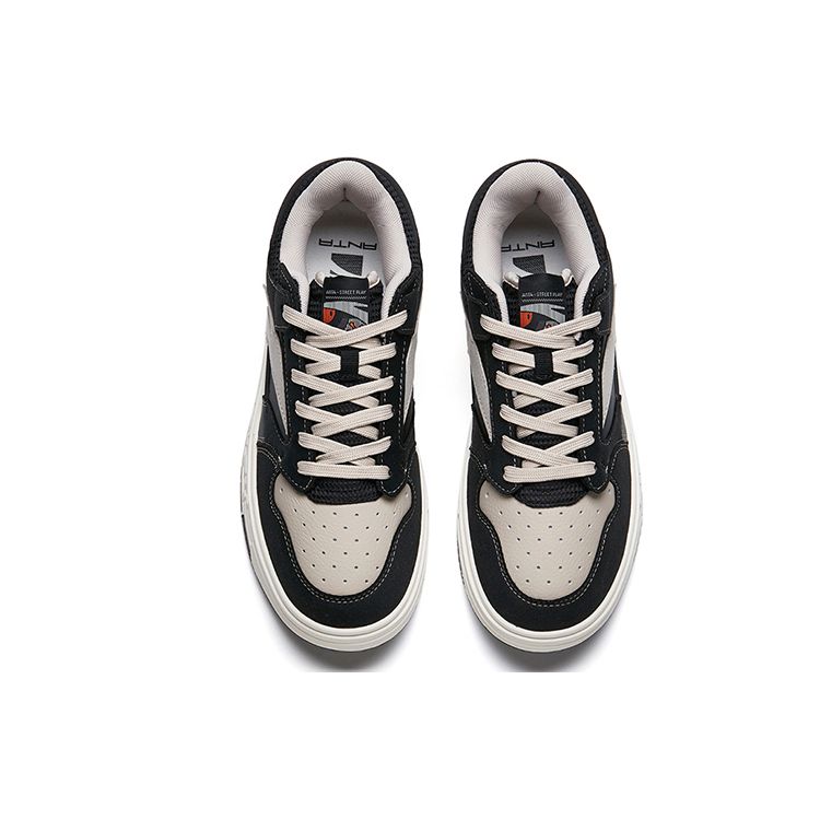 Anta Street Fun Stone Slip Resistant Durable Lightweight Low Top Skate Shoes Women Skate Shoes Black Gray 122228050S-1