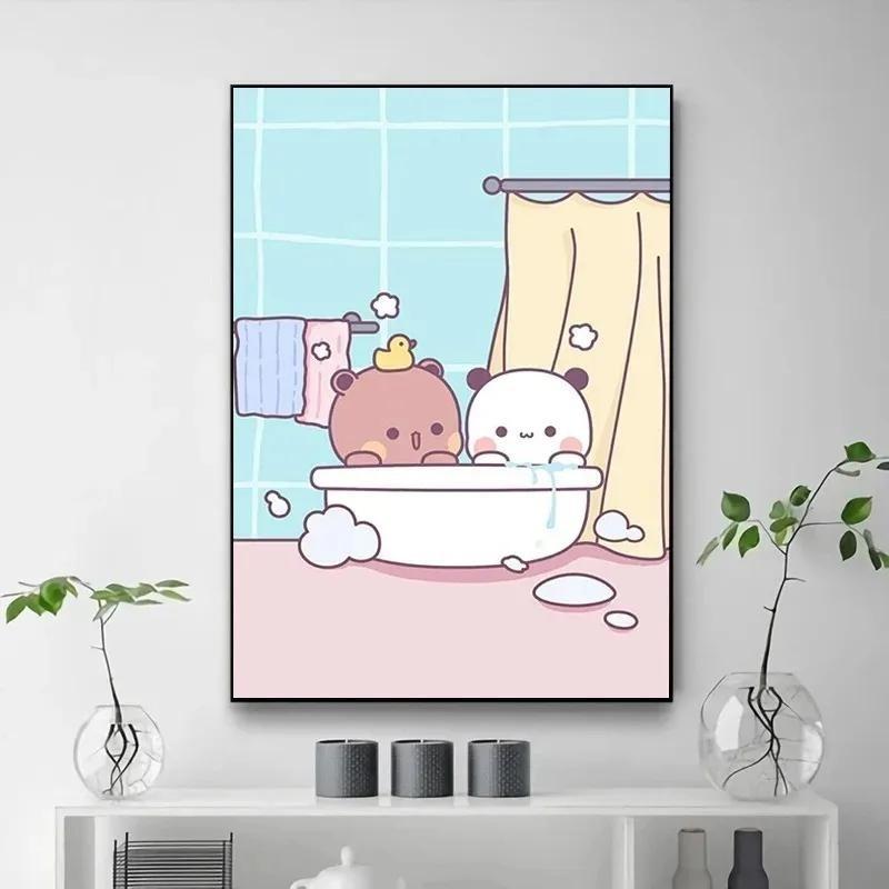 Bubu and Dudu Anime Canvas Poster Cute Living Room Wall Art Print Home Decor Painting for Bedroom and Office Modern Aesthetic W
