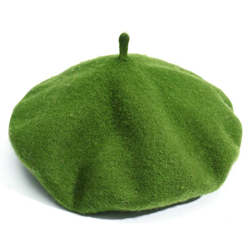 1Pc Wool Beret Soft Hat Ladie's Polyester Fiber Warm Women's Cute Autumn/Winter Vintage Cap