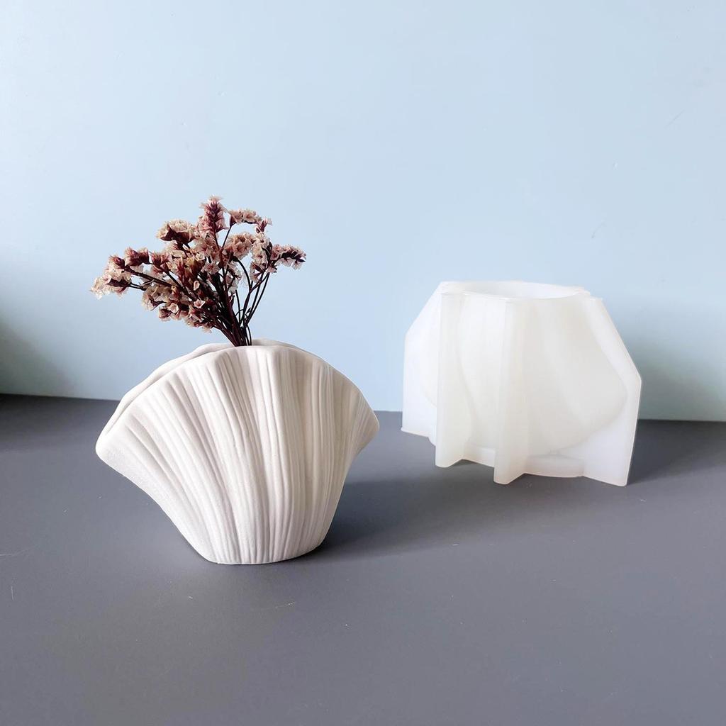 Formă Silicon Vază Shell Vază Mică Ilustrație Formă Gips Vază Ornament Picurare Arbore