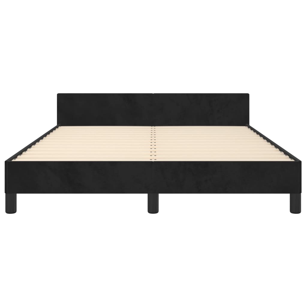 Bed Frame without Mattress Black 140 x 200 cm Velvet