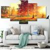 Canvas Painting Modern 5 Pieces/Pcs Sunset Landscape Art Autumn Scenery Live Wall HD Decoration Modular Forest Picture Poster