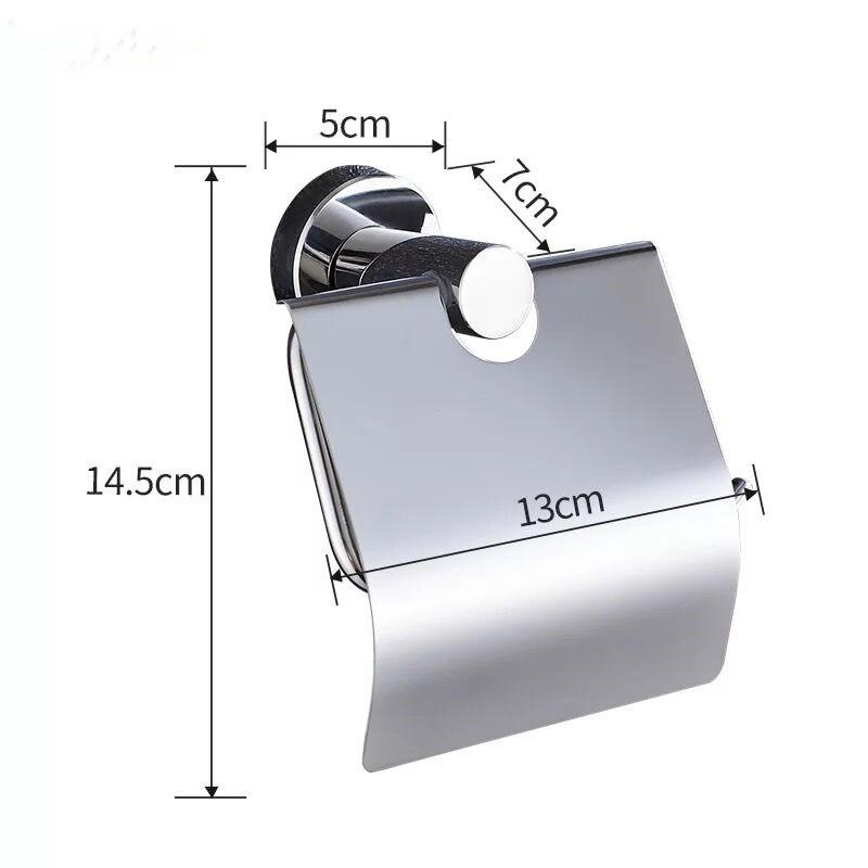 Stainless Steel Toilet Paper Holder Wall Mounted Modern Bathroom Tissue Dispenser Square Polished 304 Grade