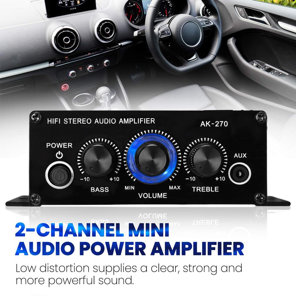 Snsowed HiFi Stereo 2.0 Channel 2x20W Digital Power Amplifier with Bass and Treble Controls for Home Theater Speakers