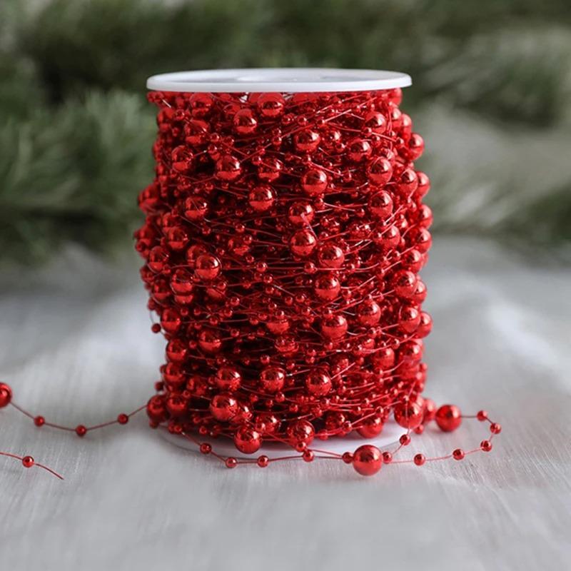 4/10Meter Imitation Pearl String Fishing Line Artificial Pearls String 8+3mm Bead Chain for Craft Garland Flower Wedding Decors