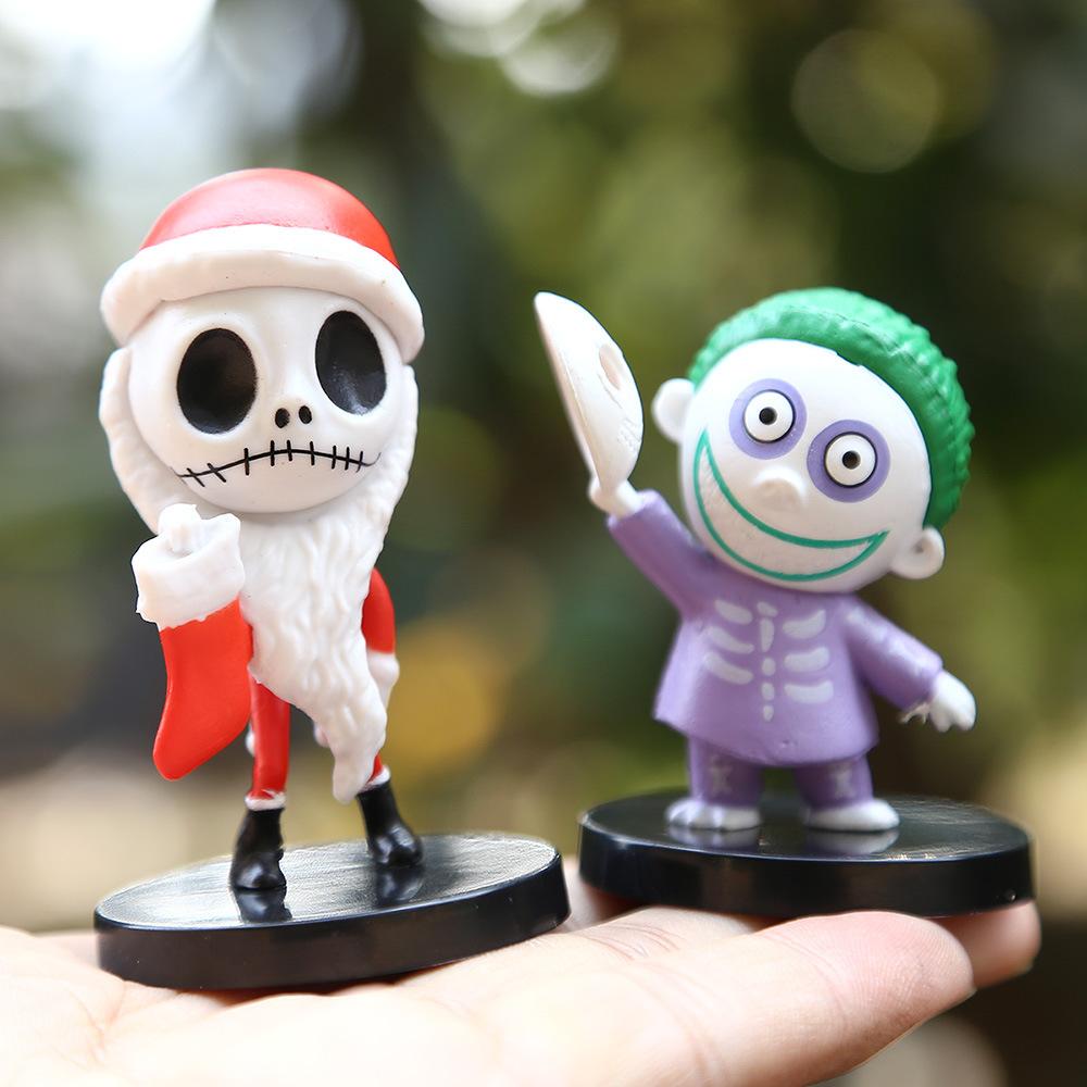 10Pcs/Set Cartoon Anime The Nightmare Sally Skellington Jack Action Figure Toy Christmas PVC Model Vinyl Figurine Halloween Gift