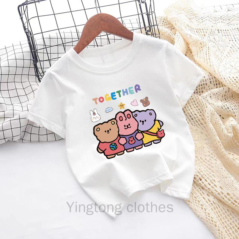 

Children s Short Sleeved Pure Cotton New Summer Clothes, Stylish T-shirts for Boys and Girls, Baby Fashion Children s Clothing 100cm