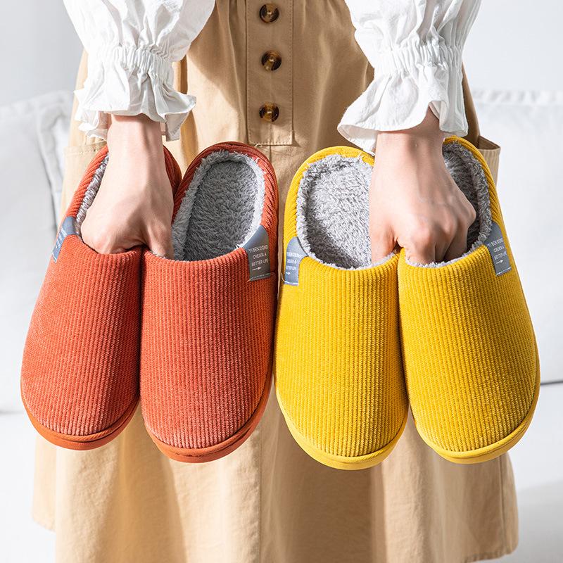 Winter Warm Fur Slippers Men Women Couples House Non Slip Soft Shoes Comfort Flat Heel Home Indoor Bedroom Plush Slippers