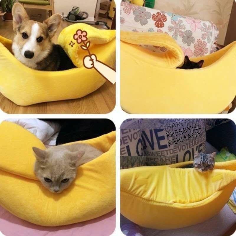 Banana-Shaped Pet House: Cozy Winter Home for Dogs and Cats