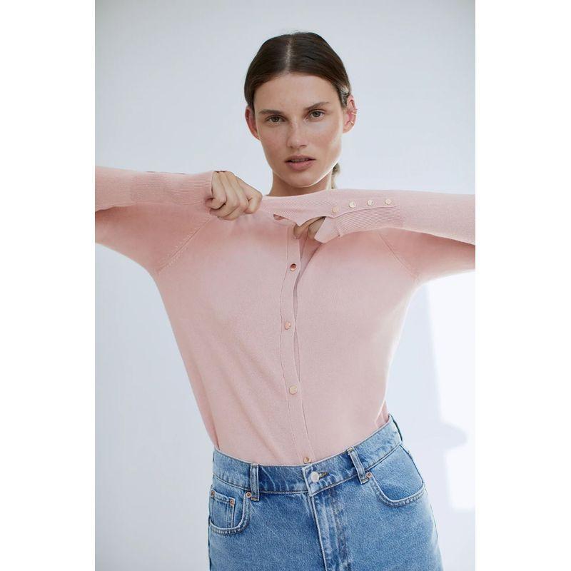 Za Spring New Arrival Women's Sweater Cardigan round Neck Long Sleeves Button Decoration Basic Style Knitting Outwear 5646126