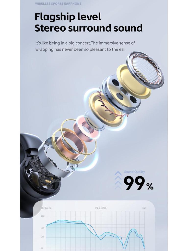 M30 Ear Clip Bone Conduction Sports Bluetooth Earphones with Ultra-long Battery Life
