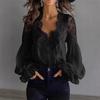 Nuova Blusa da Donna Patchwork di Pizzo con Maniche a Sbuffo e Pieghe - Primavera 2026