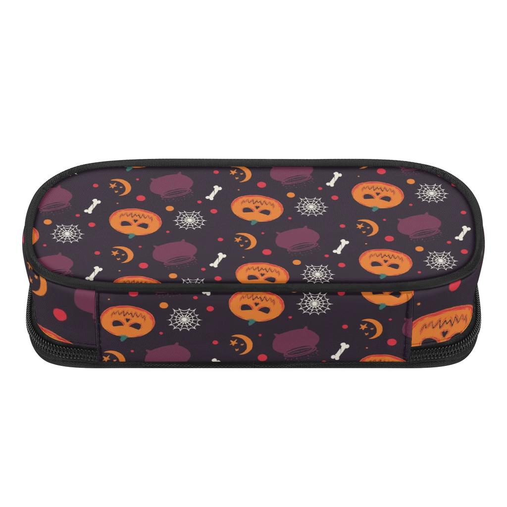 Pencil Bag Printed 300D Polyester Easy Open Zipper with Mesh Storage Layer Removable Divider and Pen Holders for Classroom Use