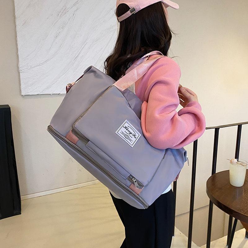 Canvas backpack, college style drawbar bag, travel bag, large capacity business travel luggage bag, foldable