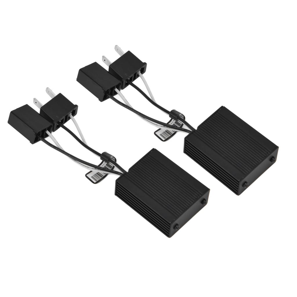 2 Pcs LED Headlight Decoder Anti Jamming Aluminum Shell Car LED Headlight Anti Flicker Canbus Decoder 9‑16V